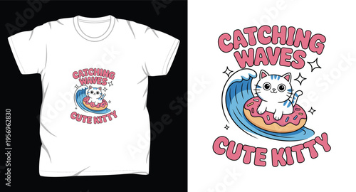 cat graphic vector art t-shirt design print template 