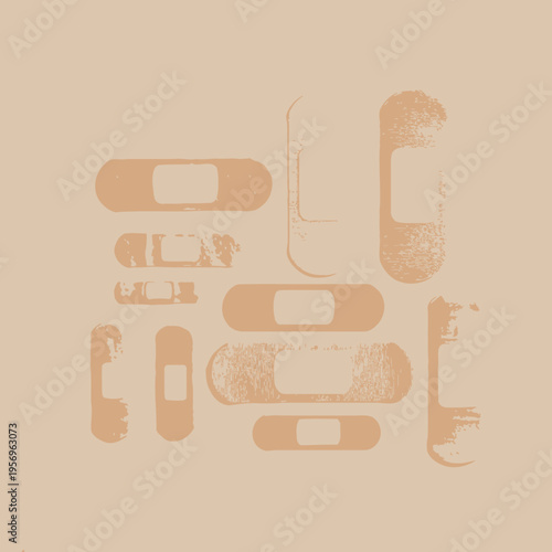 Assorted bandages on a surface.