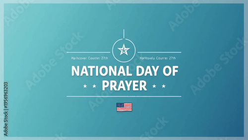 National day of prayer usa patriotic blue background with white text and american flag