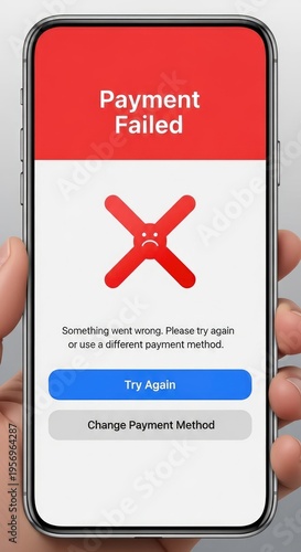 Payment Failed Error on Mobile Phone.