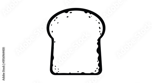 Simple black and white illustration of a slice of bread silhouette