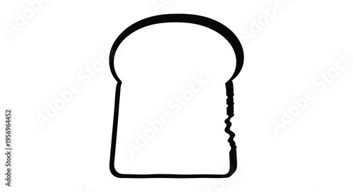 A simple black outline of a slice of bread silhouette