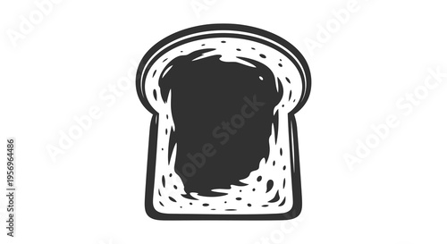 A single slice of toasted bread shown as a dark silhouette