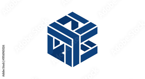 Abstract Geometric Structure Interlocking Design Element