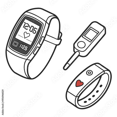 Smartwatch glucose meter and fitness tracker health wellness
