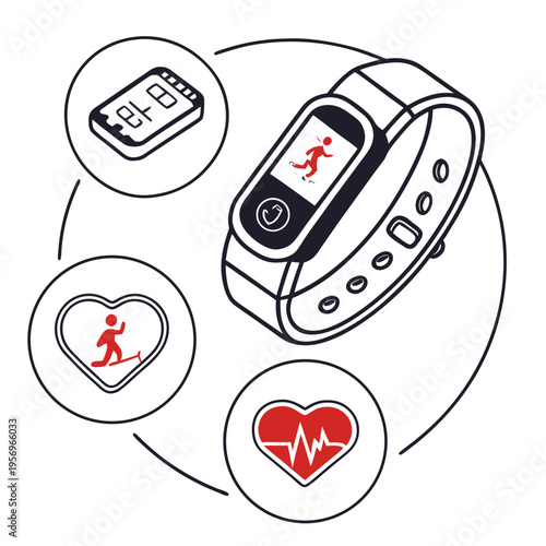 Fitness tracker with heart rate monitor and running smartwatch exercise