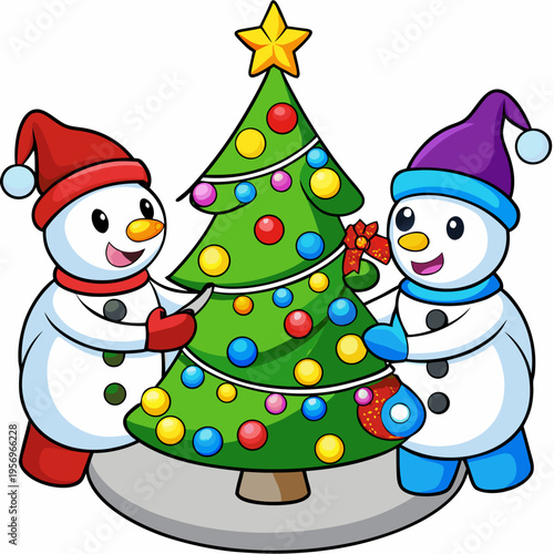 An elf workshop scene with tiny elves making toys wrapping gifts and laughing together detailed vector illustration bright and joyful