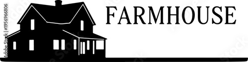 Vector farmhouse icon silhouette