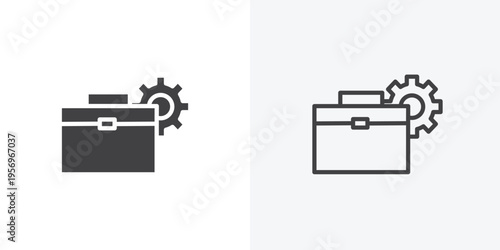 Work experience icon vector sign symbol isolated on white. Stroke and clipart style