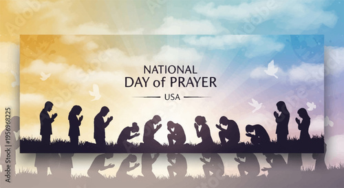 National Day of Prayer USA vector banner illustration