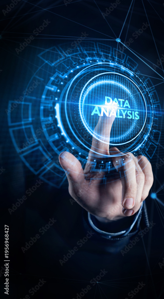 Fototapeta premium Data Analysis for Business and Finance Concept. Information report for digital business strategy. Business, technology, internet and networking concept.