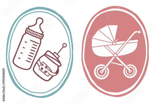 Baby bottle pacifier stroller digital