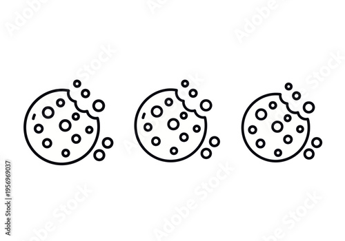 An illustration depicts three bitten chocolate chip cookies with crumbs scattered around them.
