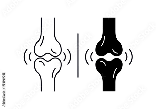 An illustration shows a knee joint with heat lines emanating from it in both outline and filled styles side by side.