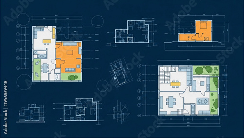 Architects design blueprints for modern buildings and homes.