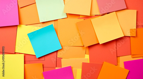 arrière-plan de papiers carrés aux couleurs bleu, orange et jaune