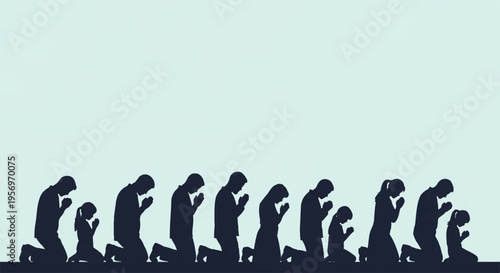 Set of 10 black silhouettes of people in various poses vector