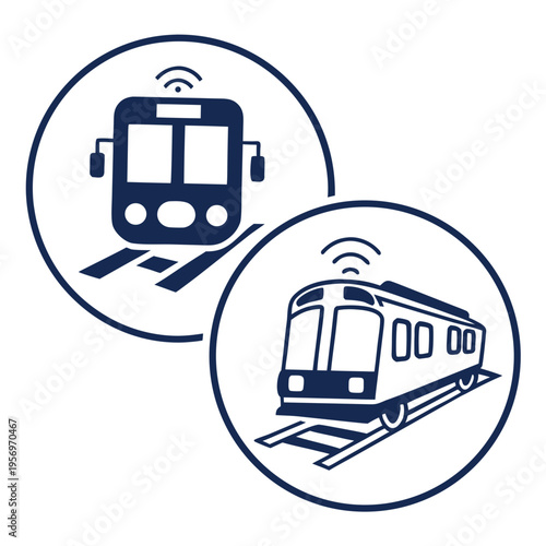 Train with wi- fi signal on white background wi-fi transportation