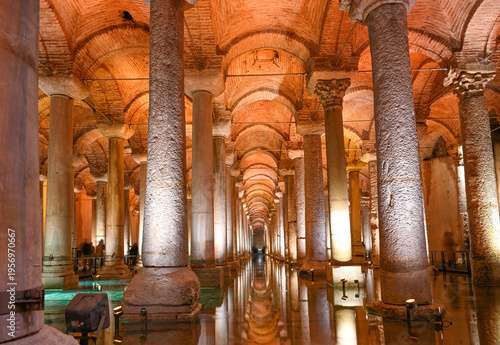 The ancient Basilica Cistern in Istanbul, Turkey