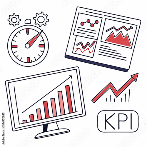 Business and finance and graphs charts kpis