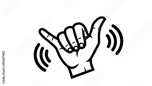 Shaka Hand Sign, Hang Loose Gesture, Surfing Symbol, Aloha Spirit, Vector Graphic