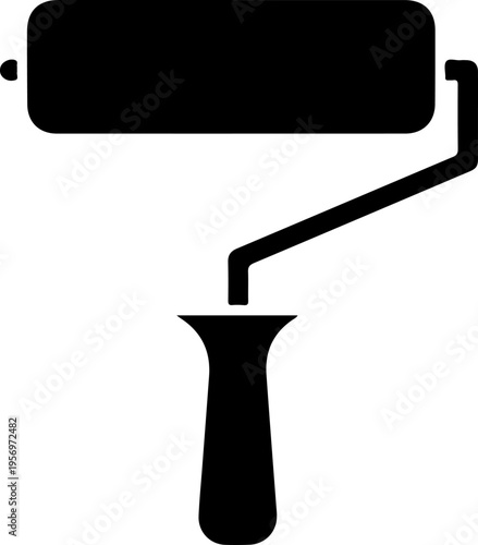 Black vector paint roller icon