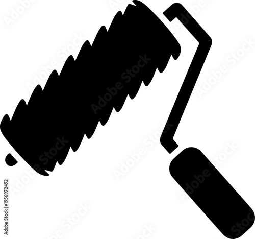 Black vector paint roller icon