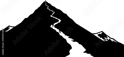 Black silhouette mountain range vector illustration