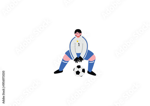 ボールをキャッチするゴールキーパーのイラスト