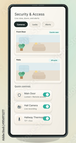 A flat vector illustration showing a smartphone screen with a smart