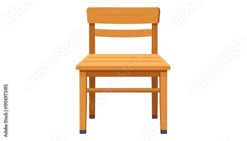 Simple Wooden Chair Isolated on White Background.