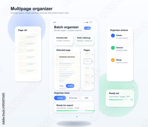 User interface design for a mobile document scanner application