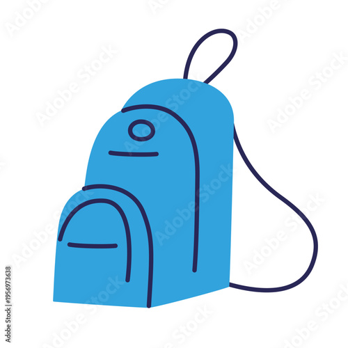 Colorful school backpack doodle icon, vector illustration for education and student life theme, isolated colored clipart on white background