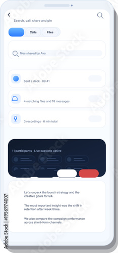 A vector illustration of a smartphone screen showing a mobile app