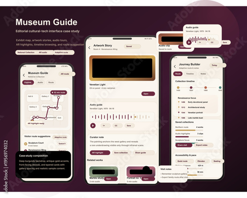 A professional mobile app interface case study for a museum guide