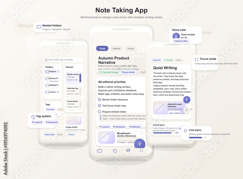 A minimalist product design case study for a note-taking application