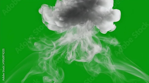 Wallpaper Mural A burst of white smoke or vapor swirls against a solid green background Torontodigital.ca