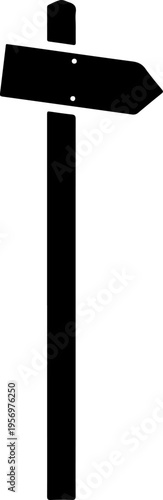 Black Directional Signpost, Pointer Arrows, Road Sign Icon