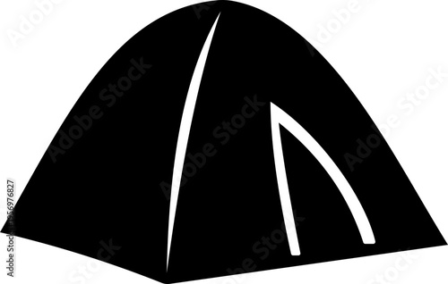 Camping tent icon outdoor adventure shelter symbols with camp tents, mountain and forest travel elements for hiking tourism nature trip vector illustration design