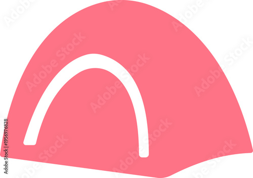 Camping tent icon outdoor adventure shelter symbols with camp tents, mountain and forest travel elements for hiking tourism nature trip vector illustration design