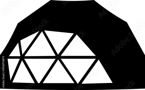 Camping tent icon outdoor adventure shelter symbols with camp tents, mountain and forest travel elements for hiking tourism nature trip vector illustration design