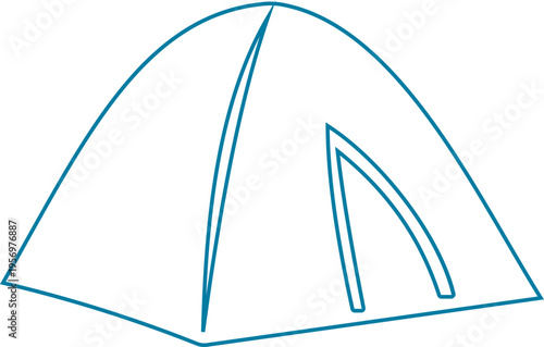 Camping tent icon outdoor adventure shelter symbols with camp tents, mountain and forest travel elements for hiking tourism nature trip vector illustration design