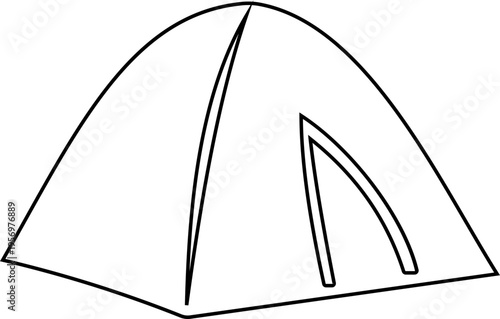 Camping tent icon outdoor adventure shelter symbols with camp tents, mountain and forest travel elements for hiking tourism nature trip vector illustration design