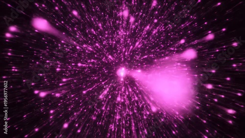 Wallpaper Mural Abstract image of a vibrant, pink light display radiating from a central point against blackness Torontodigital.ca