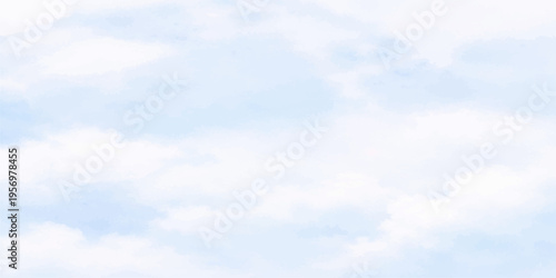 Soft, dreamy clouds float ethereally across a serene sky, painting a picture of tranquility. Evoking a sense of calm and peace.