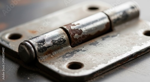 Close-up of a Rusty Metal Hinge.