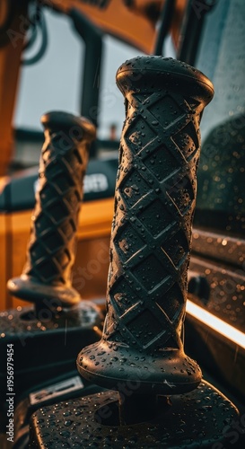 Close-up of Motorcycle Handle Grips.