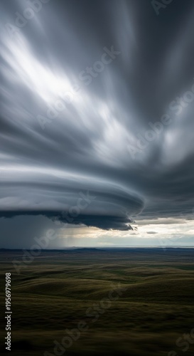 Dramatic Storm Clouds Over Vast Landscape.