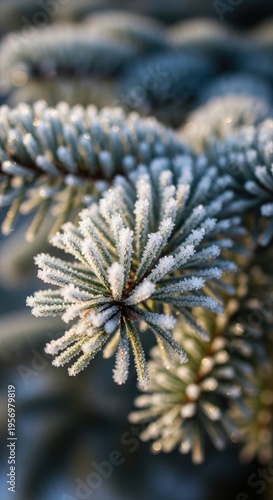 Frosty Pine Needles - A Winter Wonderland.