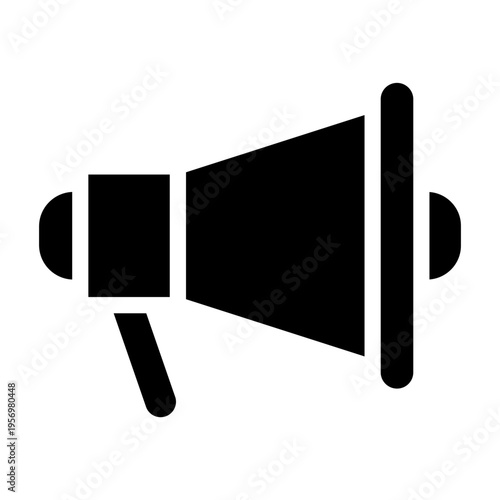 Solid Icon of a megaphone representing business outreach and marketing communication